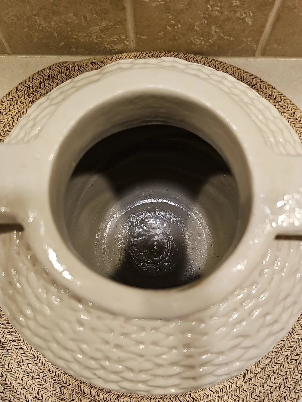 Small Woven Texture Ceramic Vase Cream -Threshold designed with Studio McGee